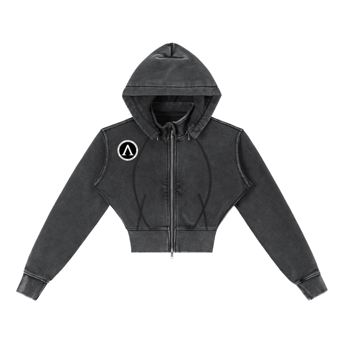 Vintage Washed Cropped Fleece Hoodie