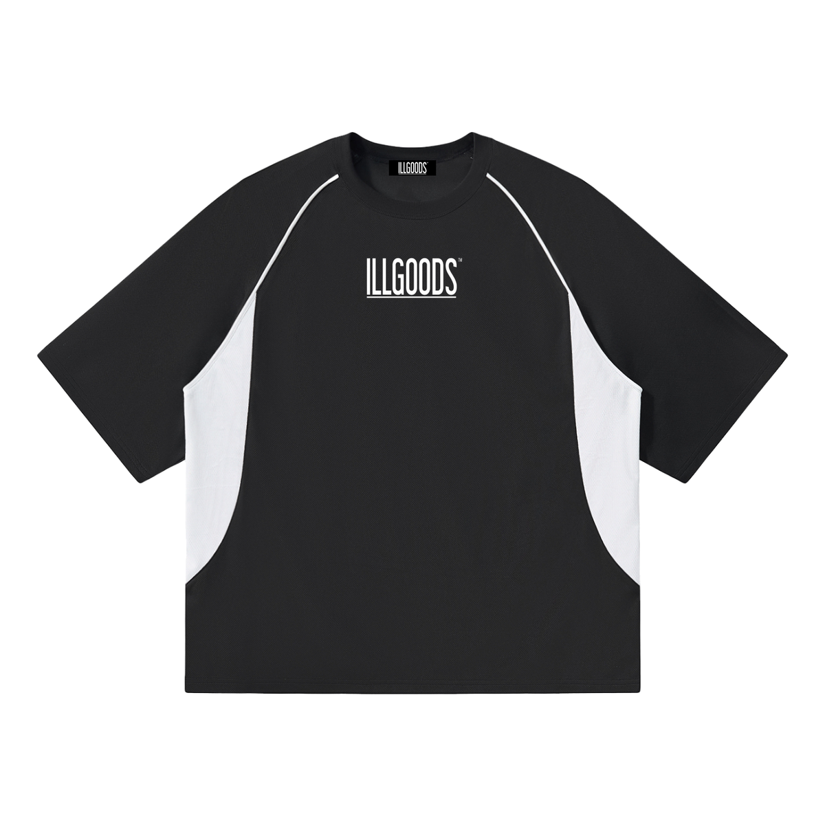 Contrast Piping Panel Raglan T-Shirt