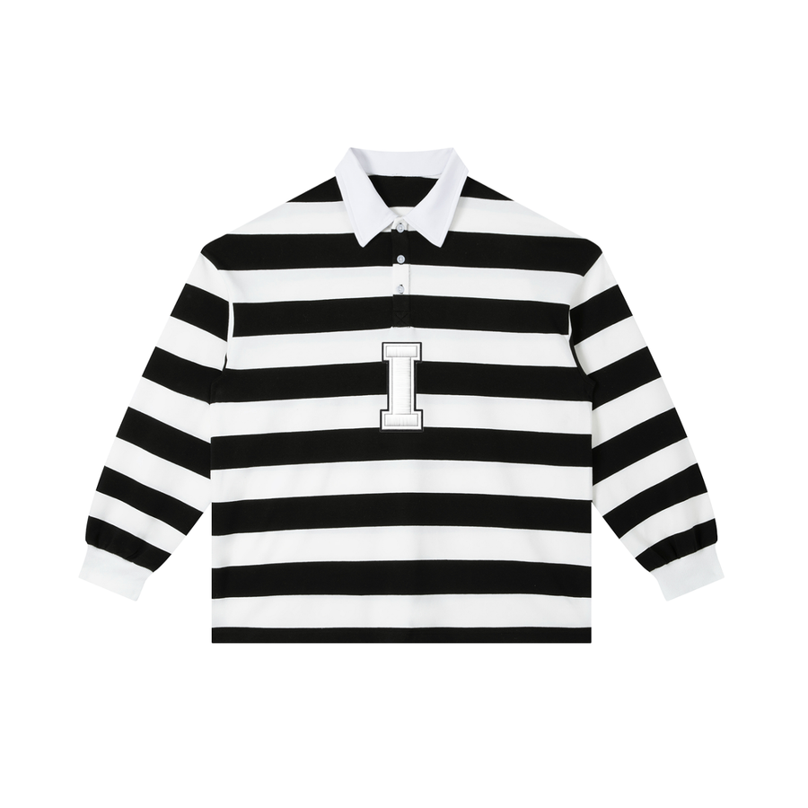 Color Block Stripe Polo Shirt