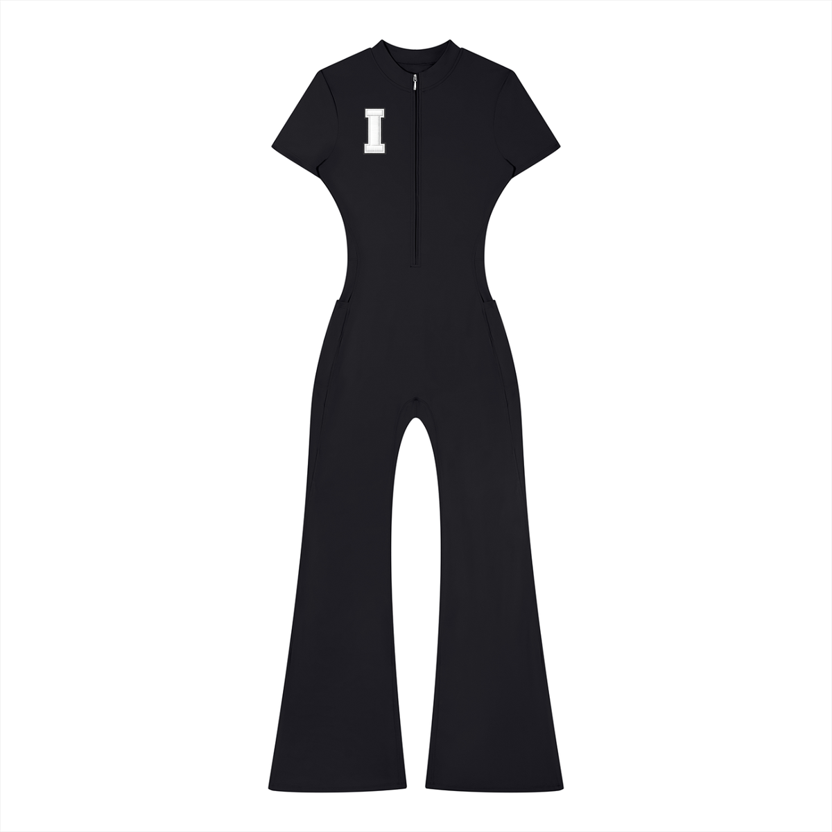 Women’s Tight Flared Leg Quarter-Zip Jumpsuit