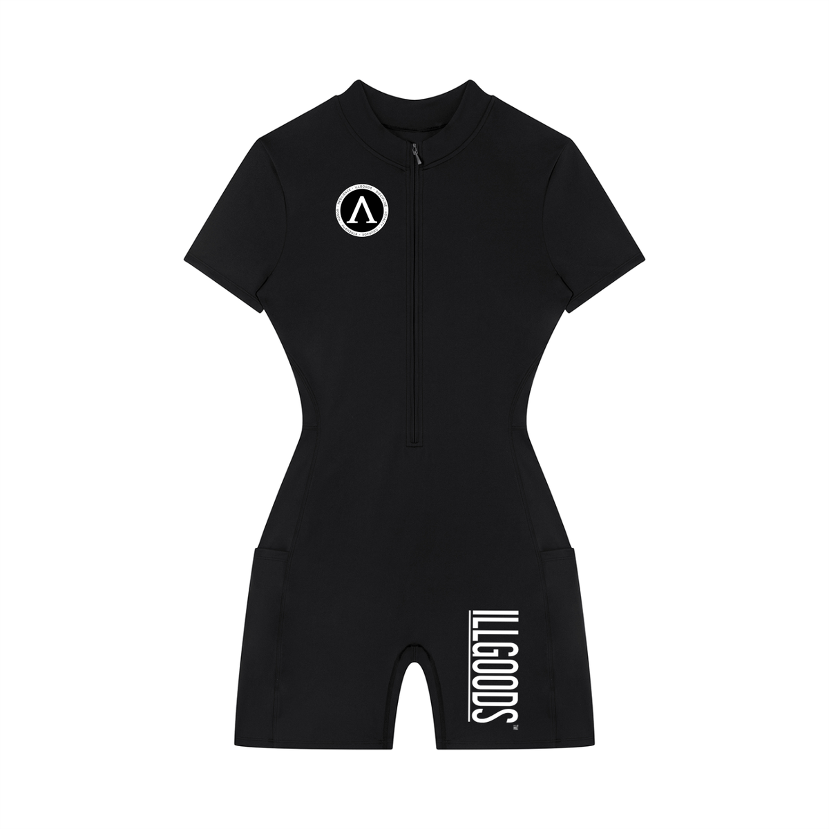 Women's Quarter-Zip Short Sleeve Romper