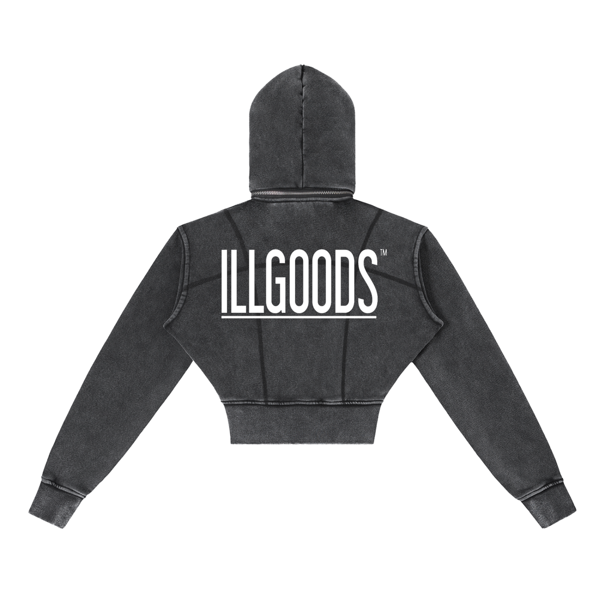 Vintage Washed Cropped Fleece Hoodie