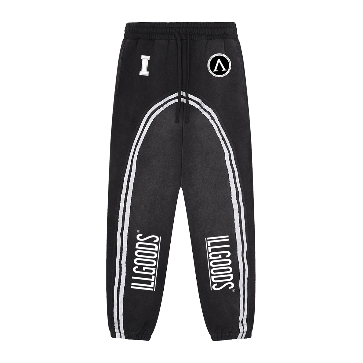 Sun Fade Contrast Tape Fleece Jogged Sweatpants