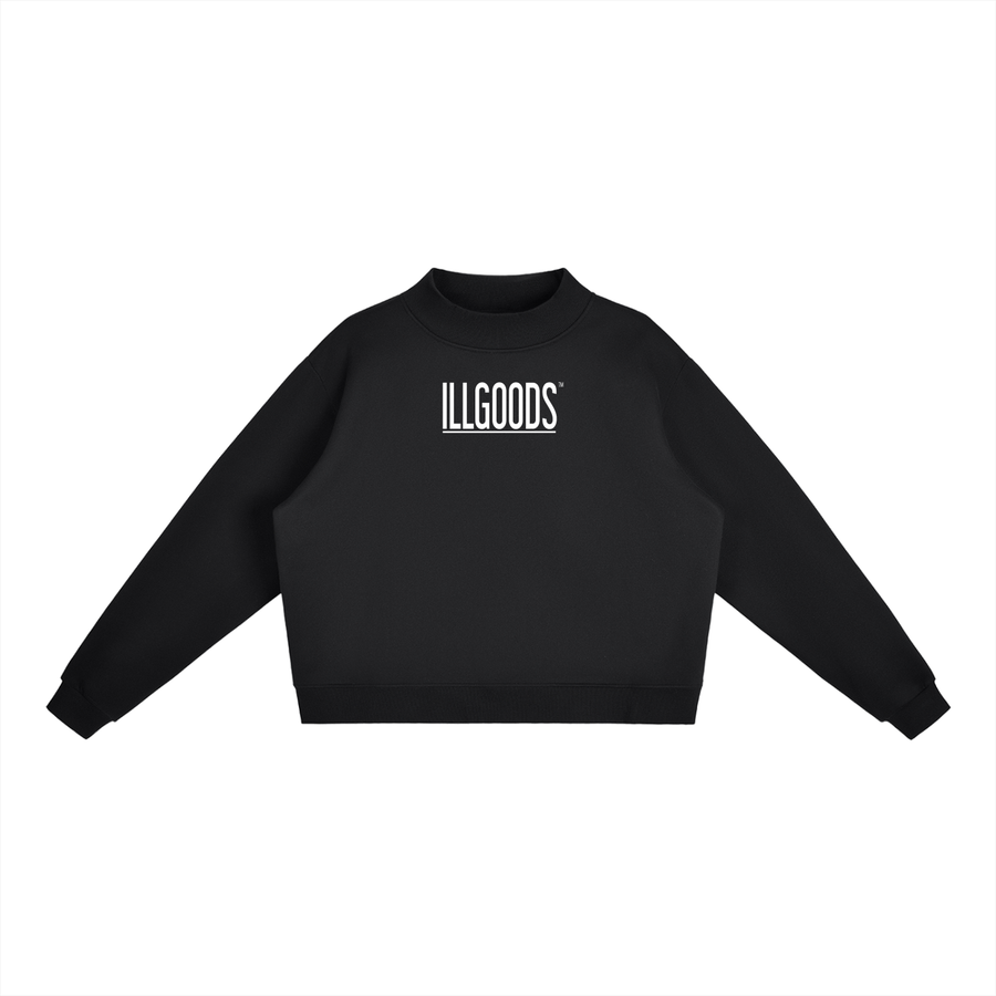 Essential Fleece Mock-Neck Crew Sweatshirt