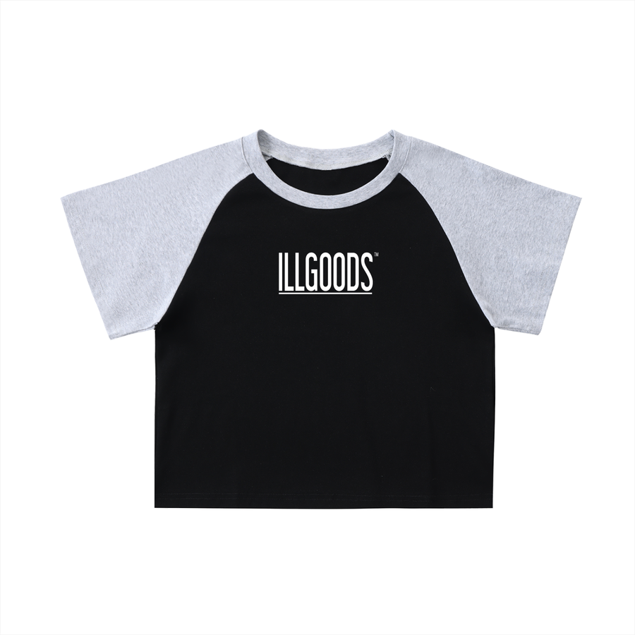 Color-Blocked Raglan Sleeve Crop Top
