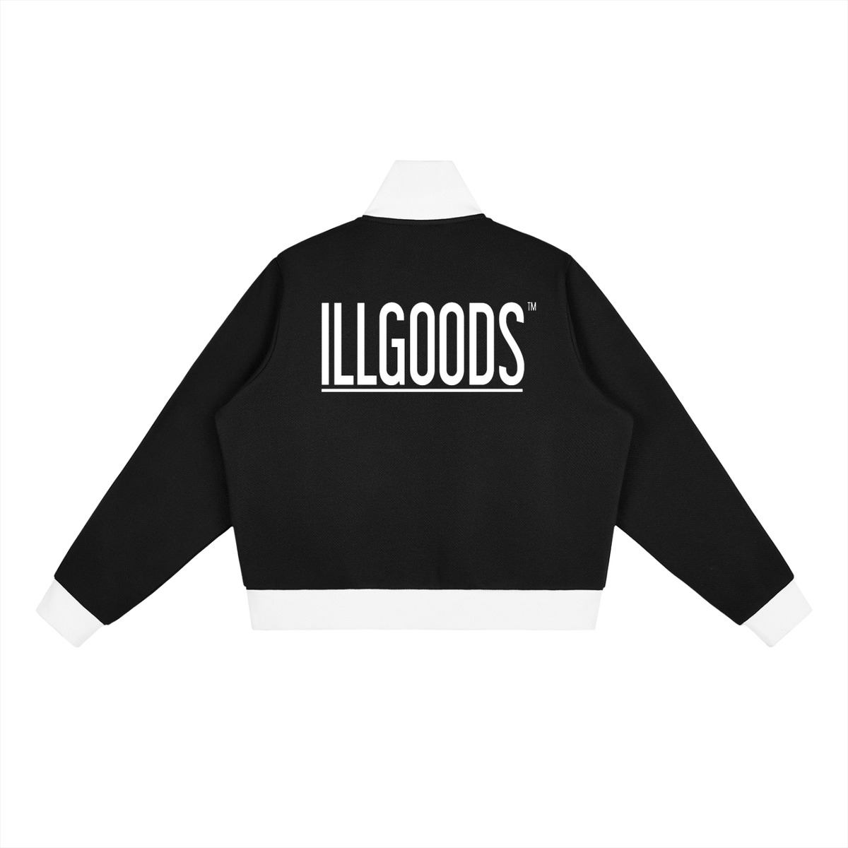 Contrast Side Stripe Fleece Cropped Track Jacket
