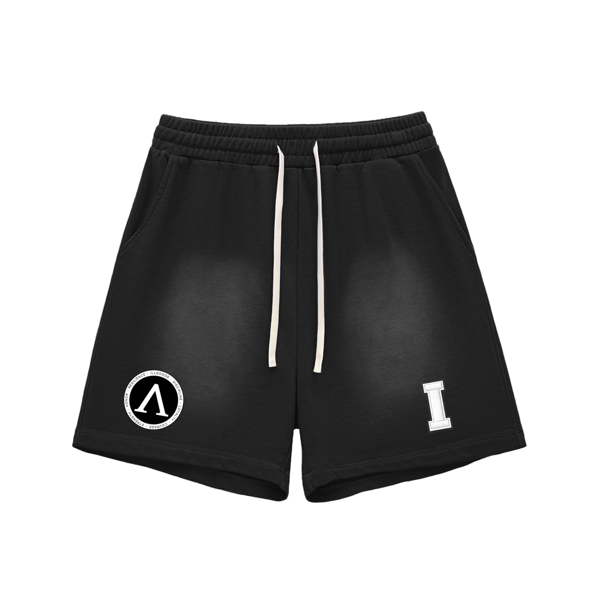 Sun Fade Raw Edge Cotton Shorts